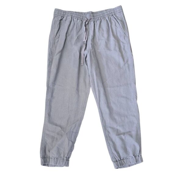 J.Crew Point Sur Seaside Joggers Pants Women's 12 Gray‎ Linen Drawstring Casual - Picture 3 of 8